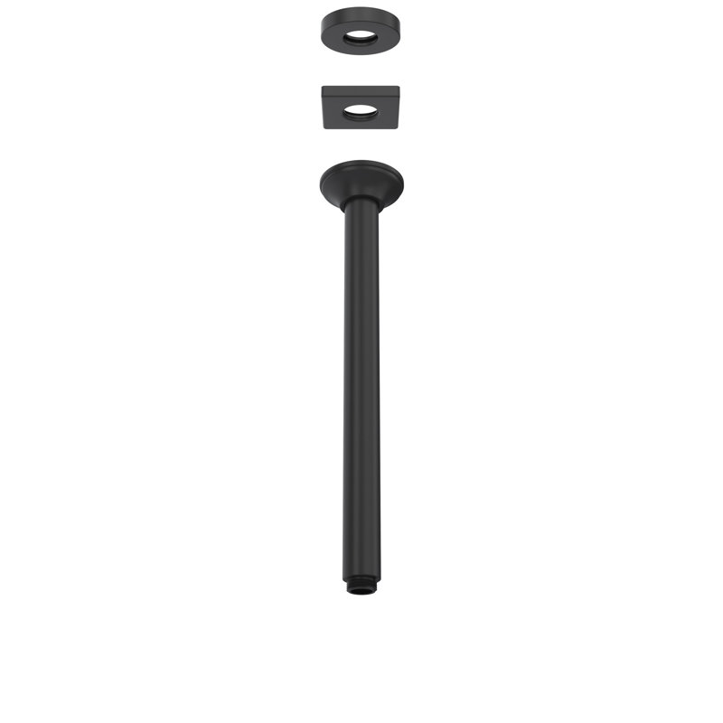 12 5/8" Ceiling Shower Arm, Matte Black