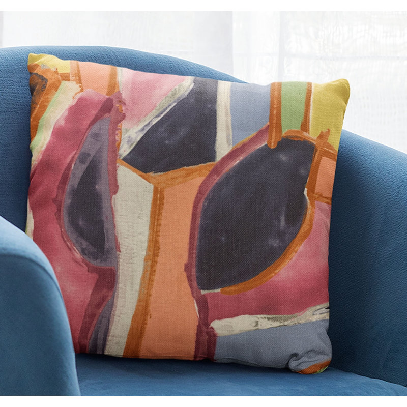 Modern Art Linen Indoor/Outdoor Pillow Cover & Insert, 26" x 26"