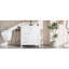Meuble-lavabo de 30 pouces avec lavabo, panneau de fibres à densité moyenne moderne et rangement en bois d'hévéa