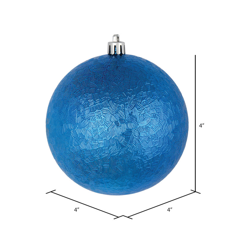 Ornement boule brossée 6 / paquet, Bleu