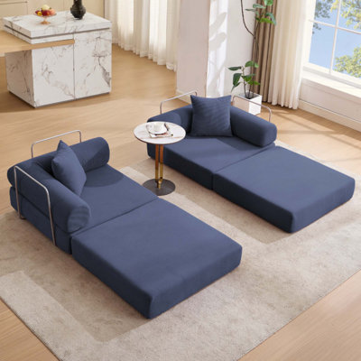 Modular Couch Sofa Bed For Apartment,Convertible Sofa Bed,Fixed-Shape Frame & Removable Armrests,Folding Mattress Couch For Small Spaces ,No Assembly ,Corduroy