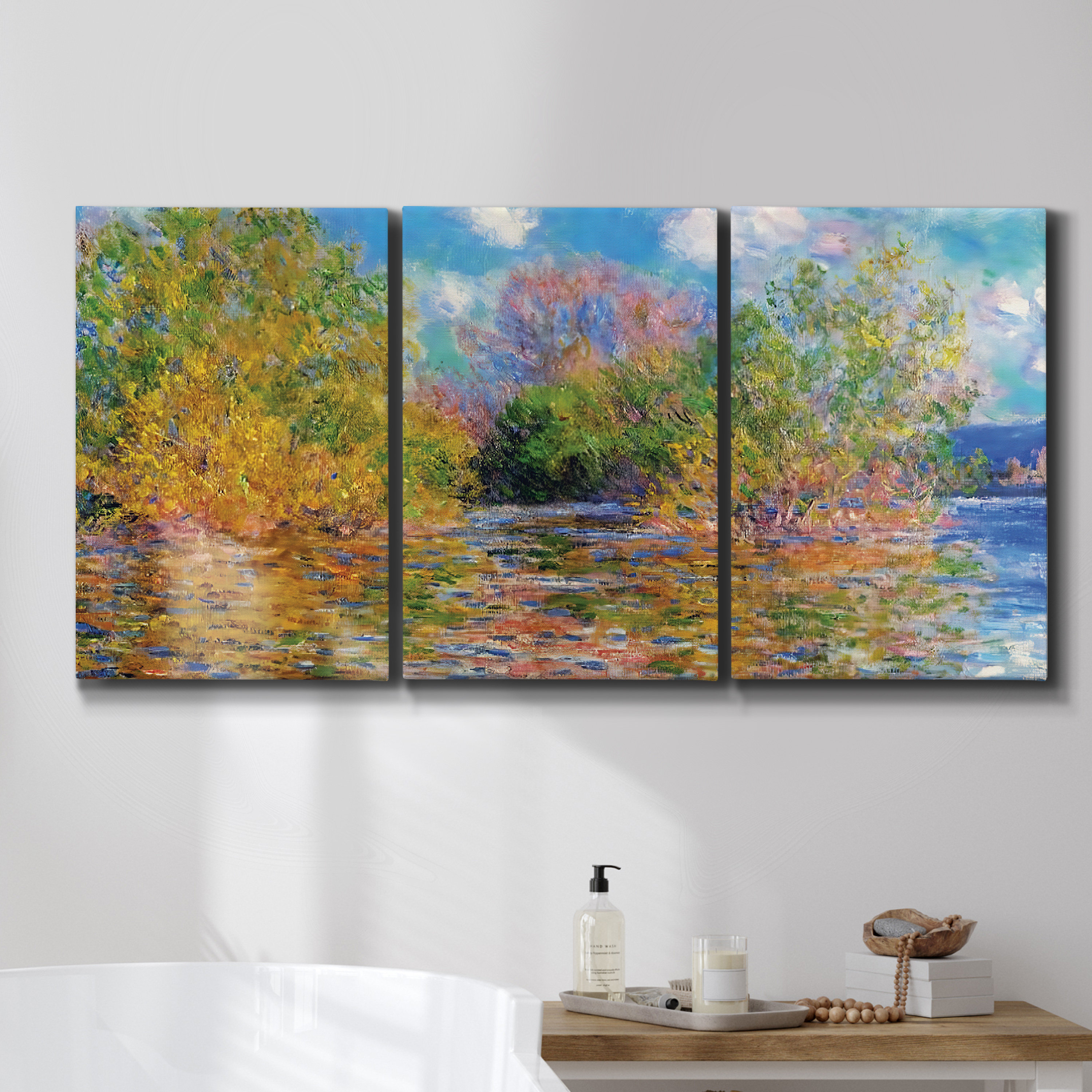 Wexford Home Aquatic Reflections II On Canvas 3 Pieces Print | Wayfair