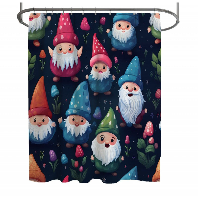 Gnome Shower Curtain -  fantasy Bathroom Decor, H 73 po x l 70 po
