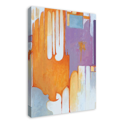 Orange And Purple Abstract Print On Canvas