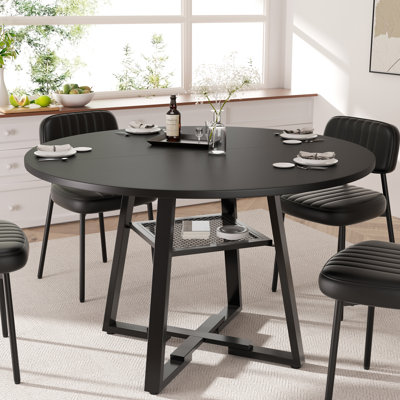 Round Wooden Dining Table for 4-6 People