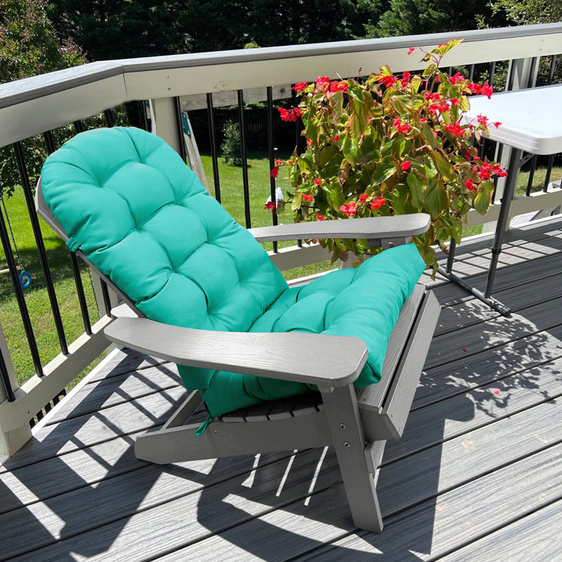 Adirondack Cushion Barrel Studio® 1 - Piece Outdoor Seat/Back Cushion, Teal
