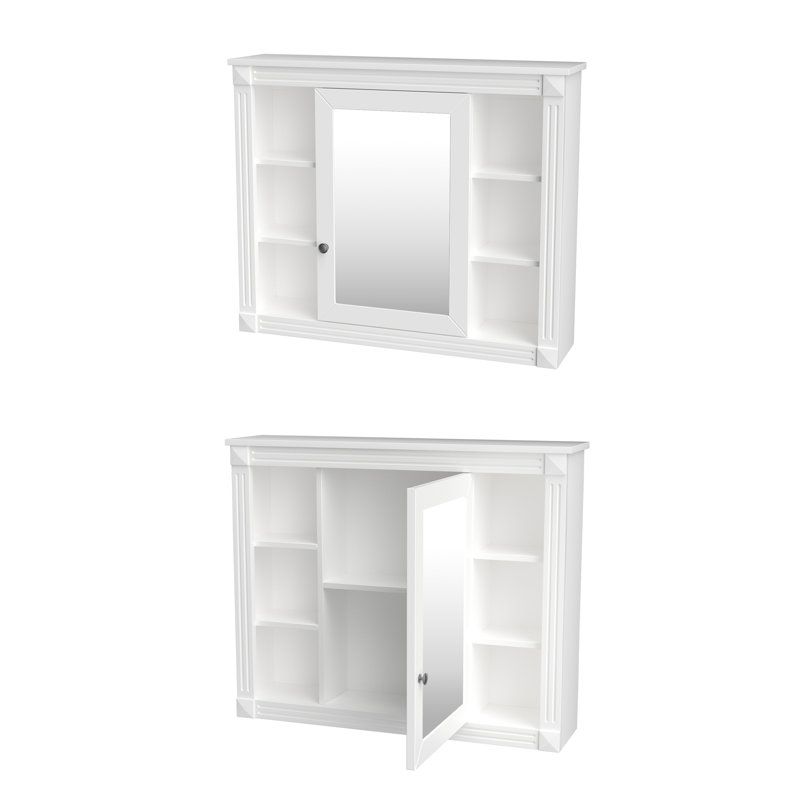 Armoire de toilette murale 35 "à 6 tablettes ouvertes
