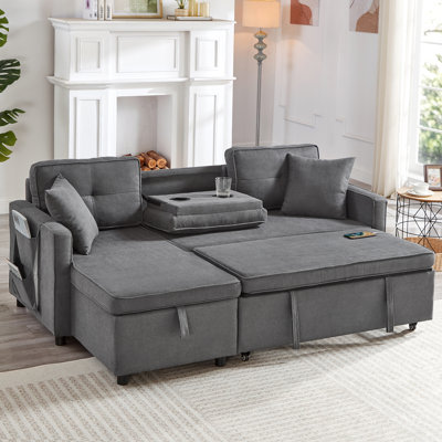 3 Seater Linen Sofa Bed