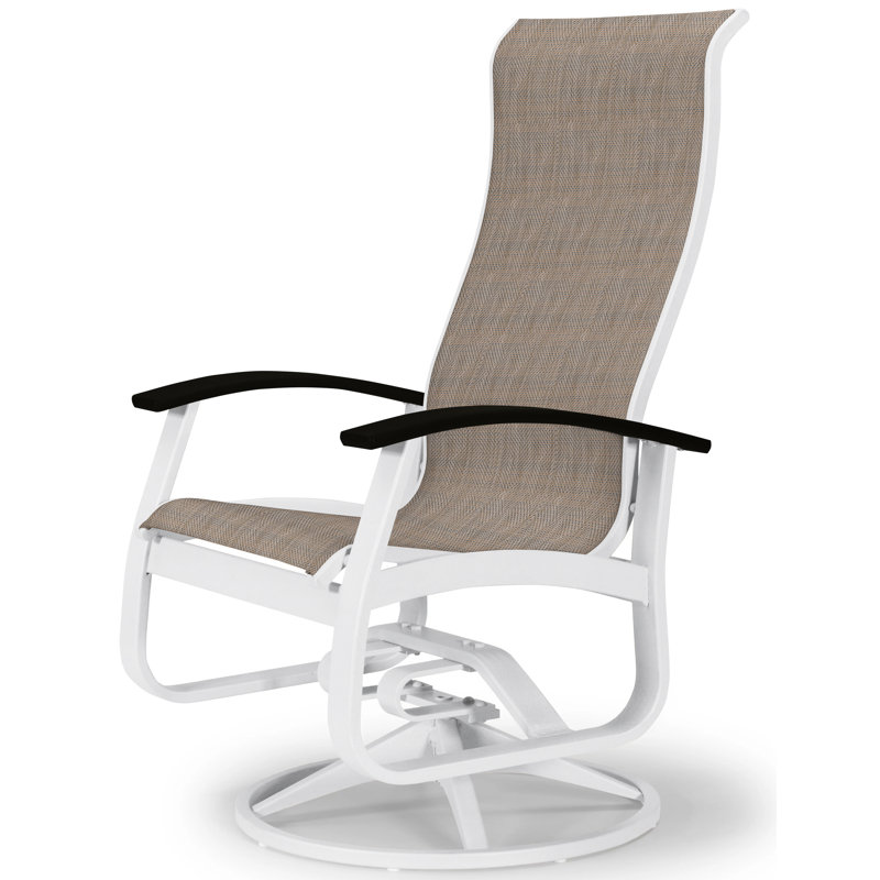 Chaise berçante Askar, Cobalt 35D Sunbrella®, Noir P70, Blanc lustré