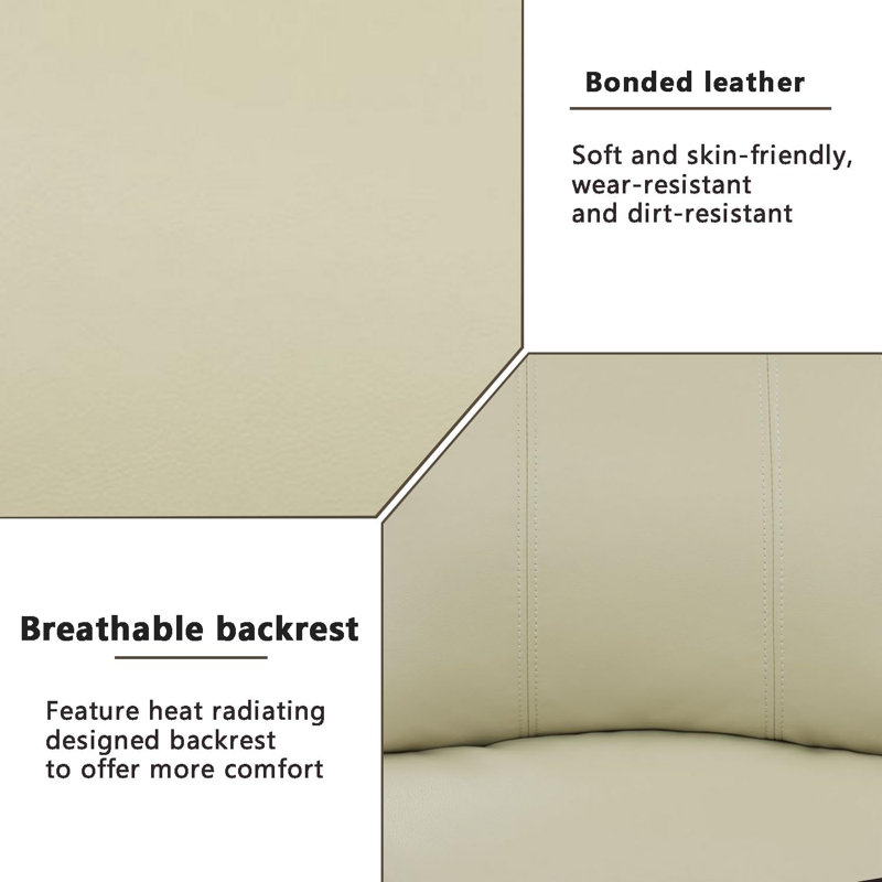 Ashey Recliner Chair, Beige Faux Leather