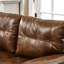 2 pièces brun et cuir PU respirant, grand, rangement, coussins à ressorts, pieds en bois massif pour le salon, siège confortable, revêtement en cuir, sièges,