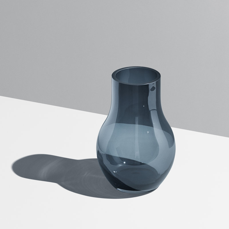 Cafu Blue Indoor / Outdoor Glass Table Vase, 8.5" H x 5.83" W x 5.83" D