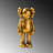 Hand-Painted Decorative Object, Gold Finish, 4.7 x 10.2 x 3.1 inches | 100% Polyester Material | Unique Home Accent with Elegant Design, Ideal for Living Room, Office, or Gallery Display, Color Variations May Occur-642350740