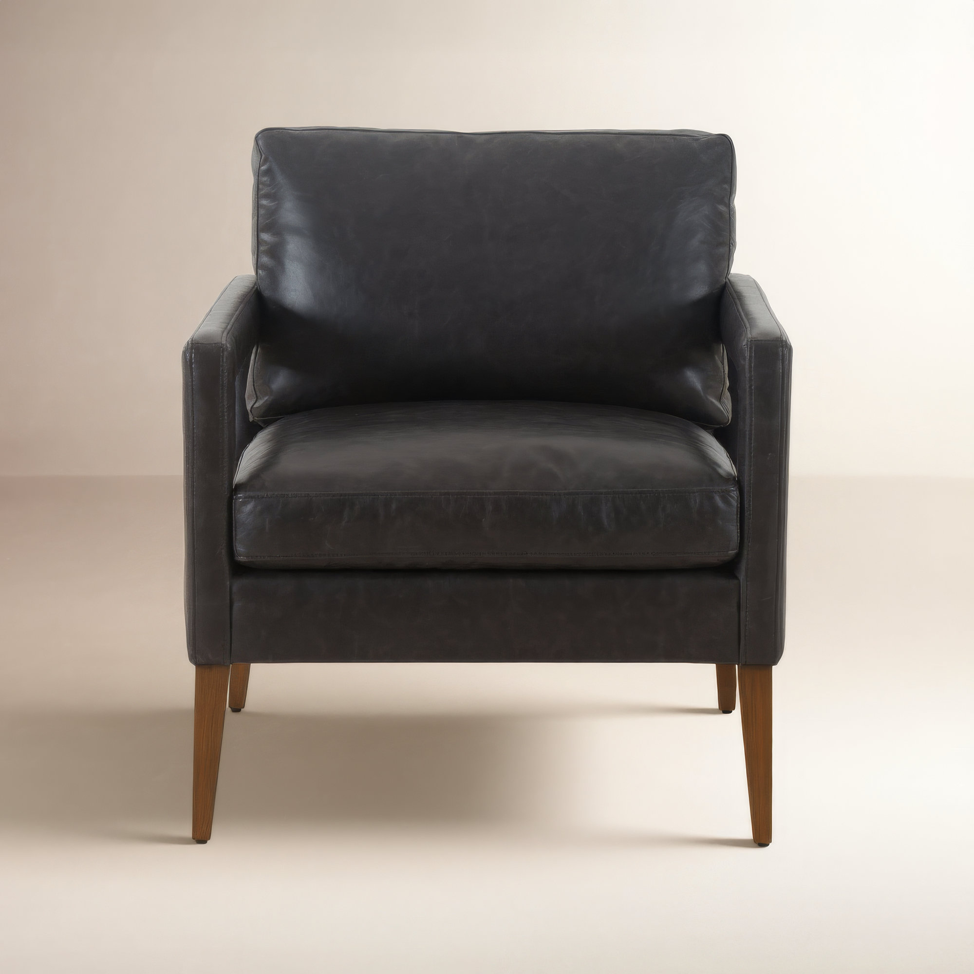 Yann Upholstered Armchair, Sonoma Black Top Grain Leather