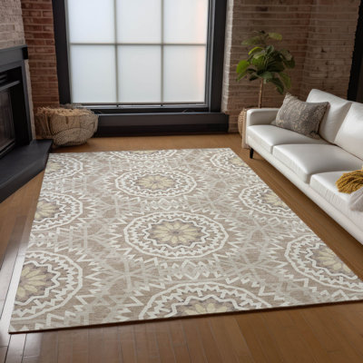 Tapis intérieur / extérieur en polyester tissé à la machine Kawon