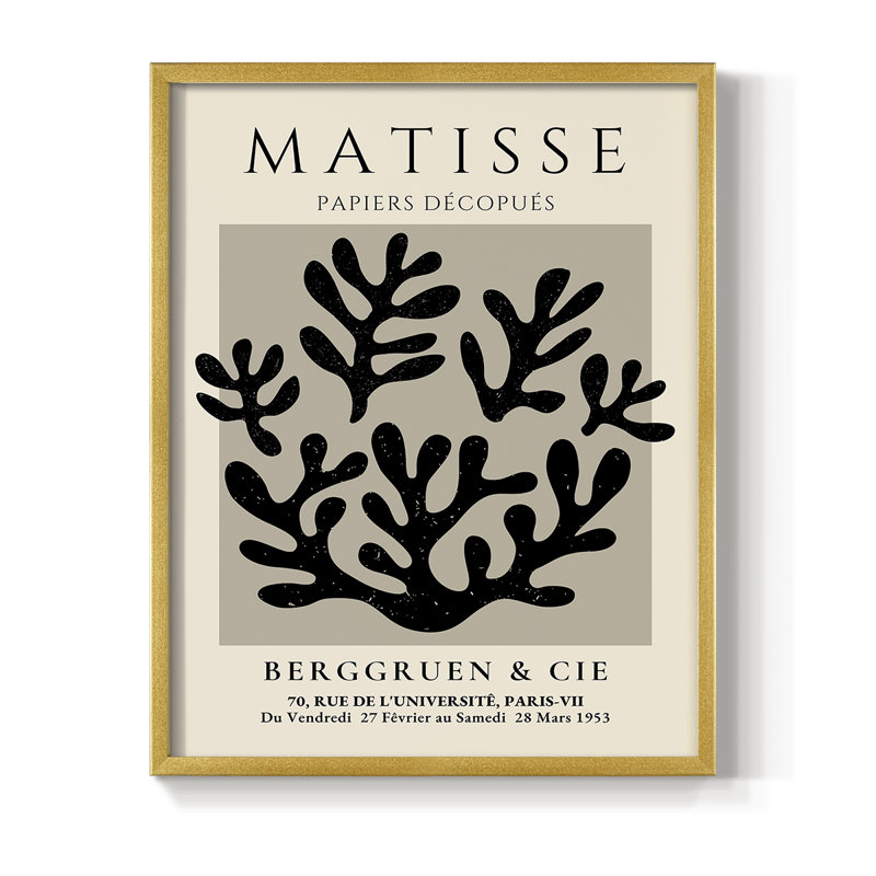Matisse CLV, reproduction encadrée - bois massif, Or, H 10 po x l 8 po