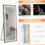Miroir vertical pleine longueur 64 po x 21 po avec lumière DEL, miroir de sol illuminé avec support, miroir mural avec cadre mince en alliage d'aluminium pleine longueur, noir