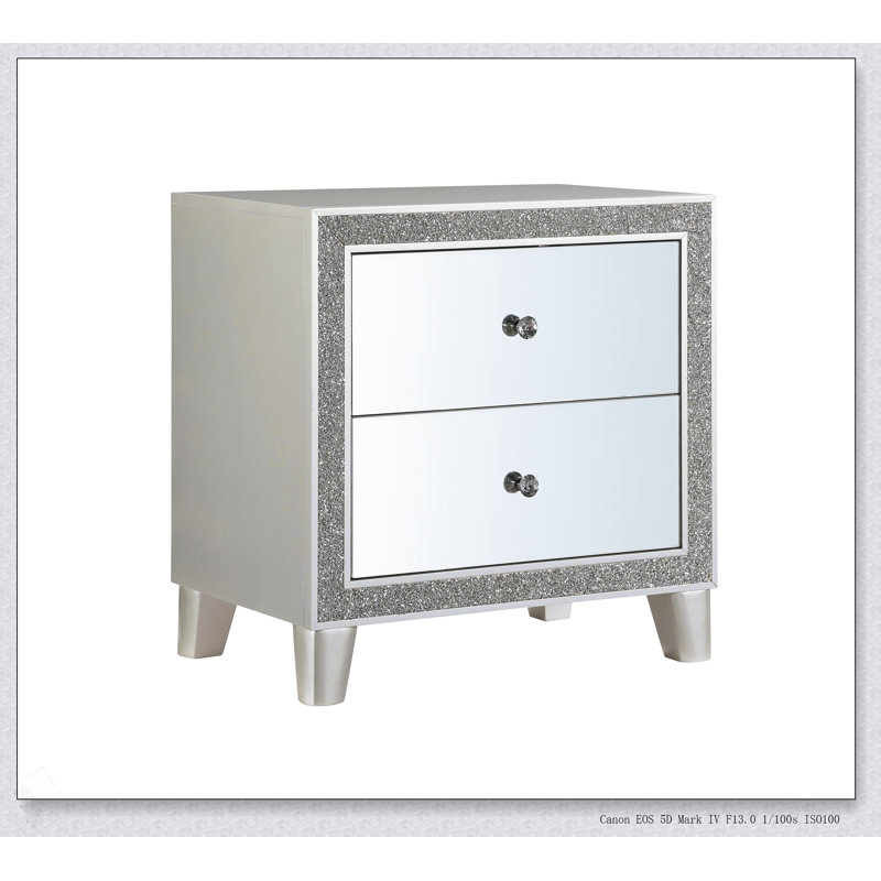 Table de chevet à finition miroir Sliverfluff