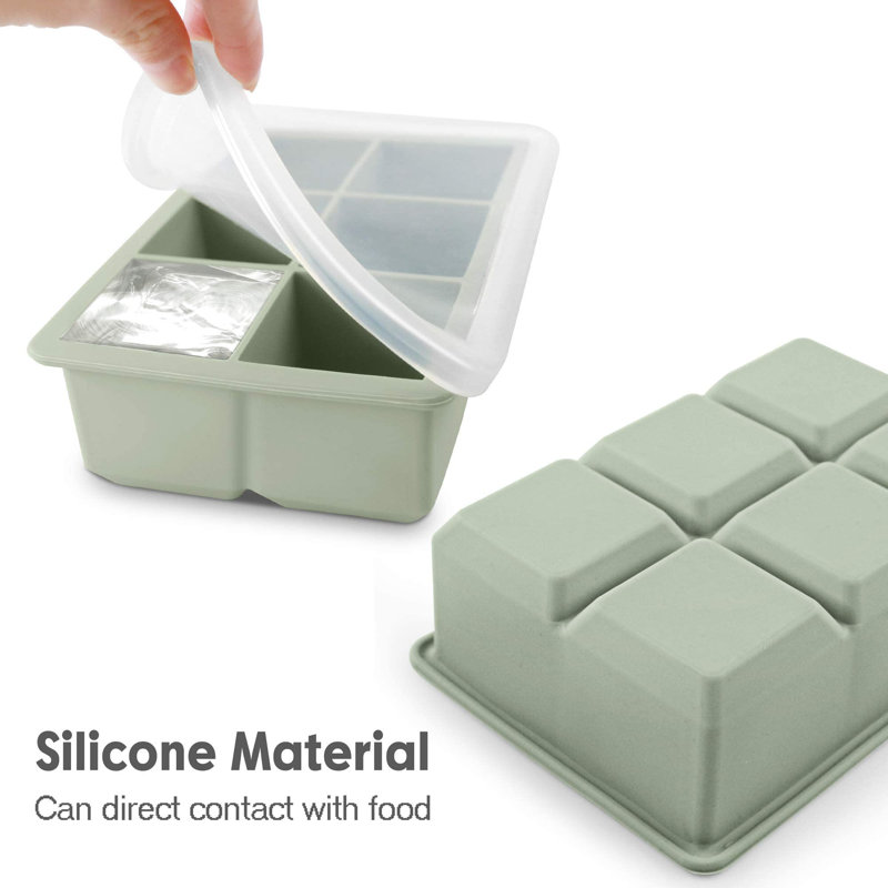 Silicone Ice Cube Trays 3 Pack - Large Size Silicone Ice Cube Moulds With Leak Proof Removable Lid Square Ice Cube Tray And BPA Free For Cocktail,Whiskey, Stackable Flexible Ice
