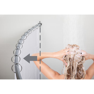 72" Adjustable Curved Fixed Shower Curtain Rod