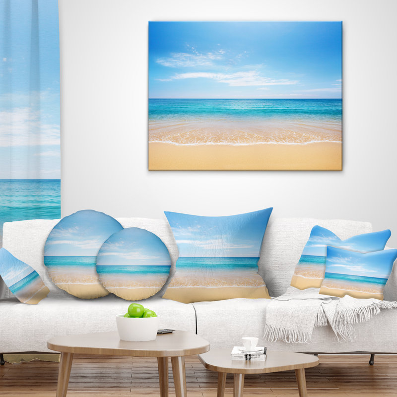 Housse et insert de coussin Calm Sea and Sky Seashore, 16 po x 1 po