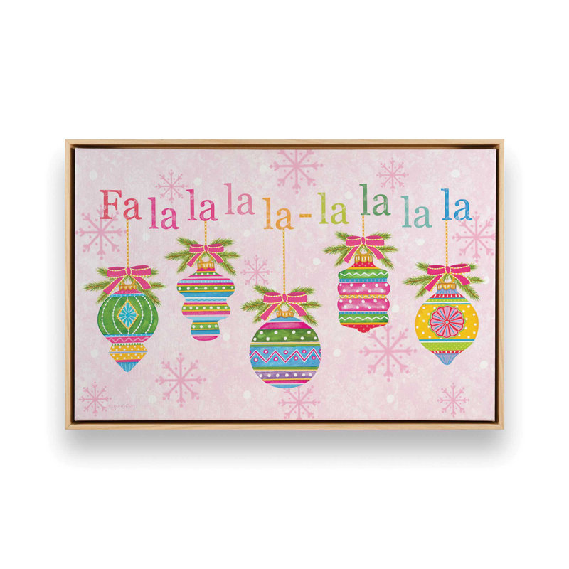 Fa Fa La La Ornaments II par Annie Lapoint, reproduction d'art sur toile, 21.5" H x 31.5" W, Tanné