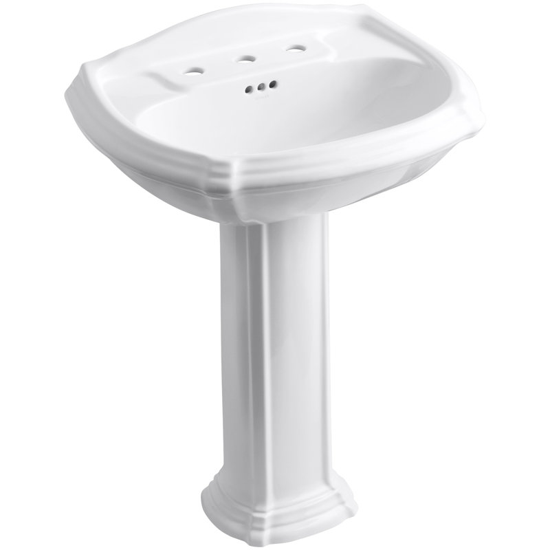 lavabo de salle de bain avec trop-plein 27" en céramique Portrait®, Banc de sable, Centres de 8 po