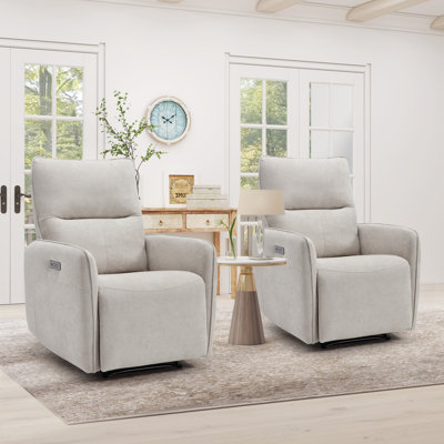 Fauteuil inclinable électrique rembourré de 29,9 po de largeur avec ports USB et Type-C (ensemble de 2)
