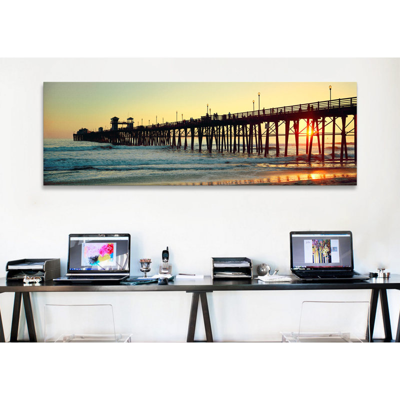«Oceanside Pier, Oceanside, California», reproduction de photo sur toile, H 16 po x l 48 po x P 1,5 po, Toile tendue