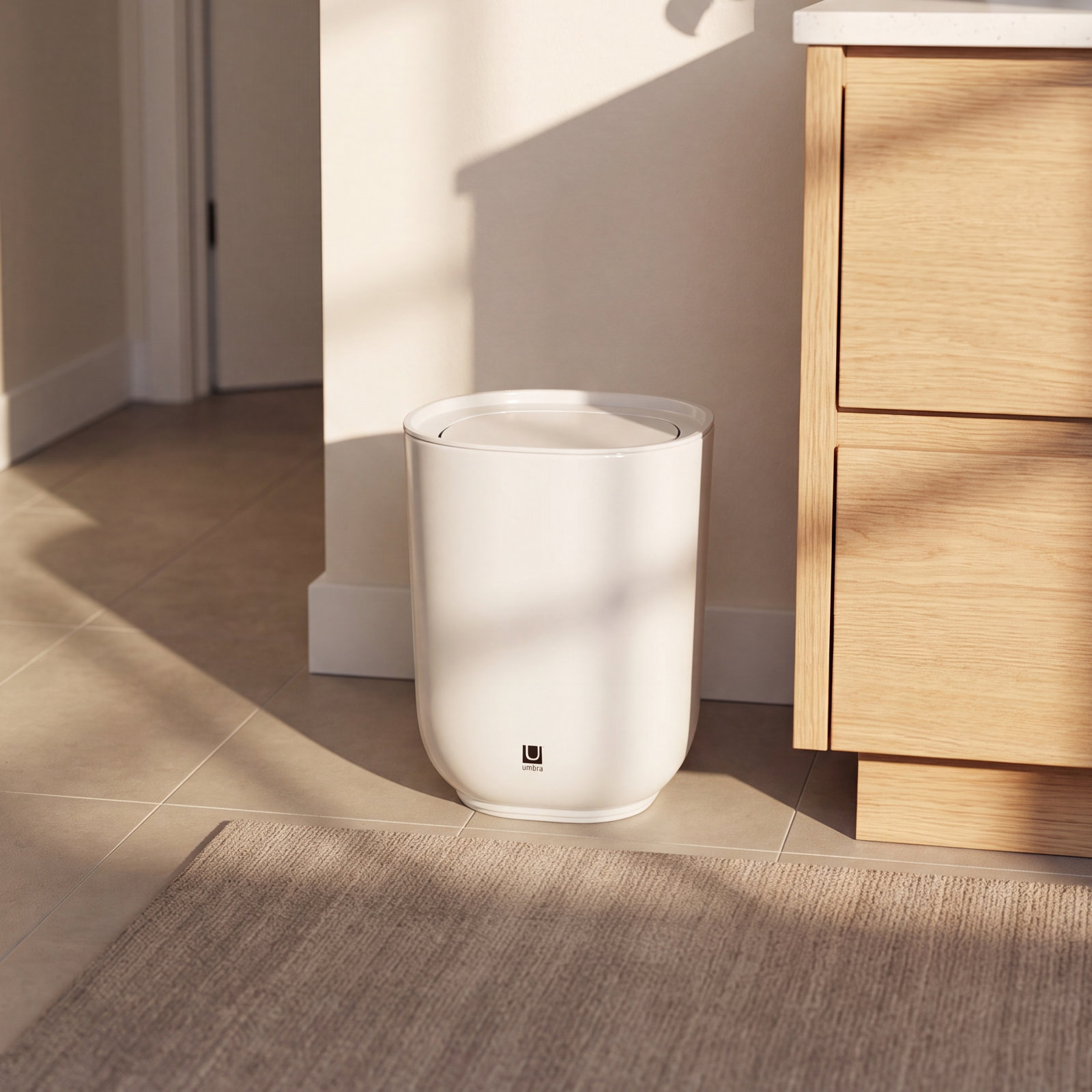 Step 1.7gal Waste Basket, White