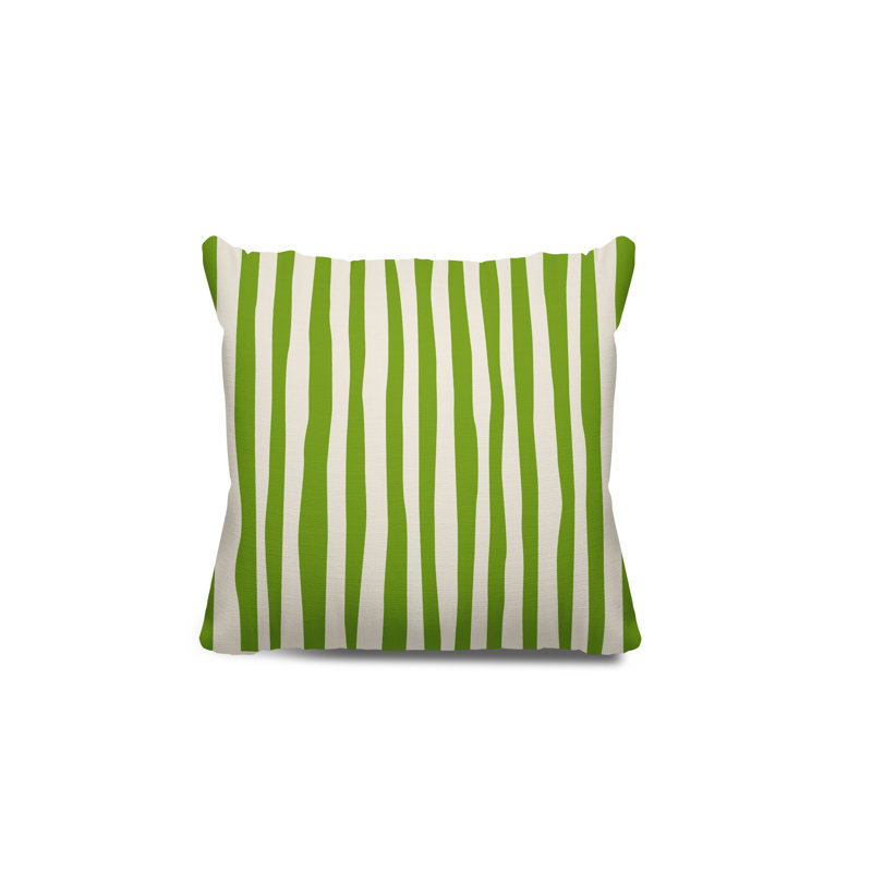 Coussin décoratif réversible Malone, H 17 po x l 17 po, Chartreuse / blanc cassé