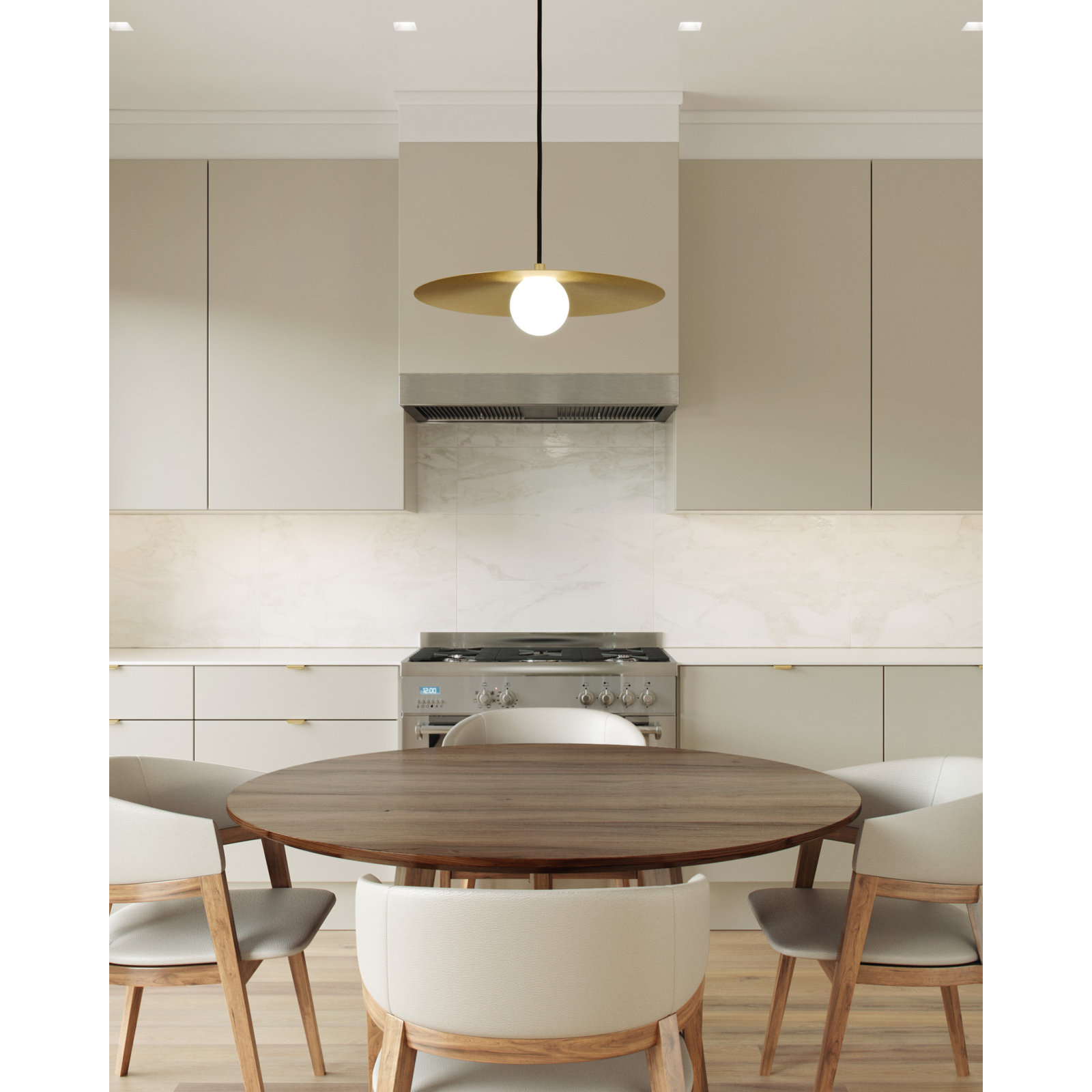 Pirlo Single Light Metal Dimmable Pendant, Aged Brass, No