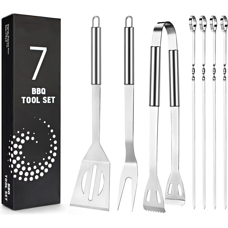 YardStash Stainless Steel Dishwasher Safe Grilling Tool Set