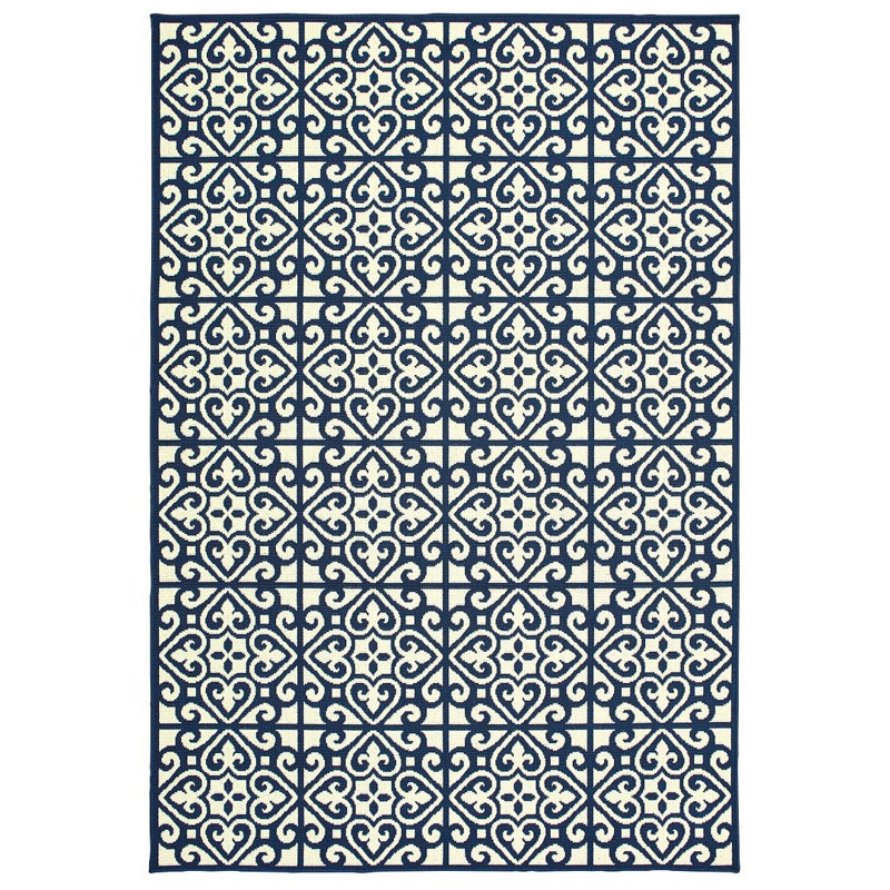 Geometric Indoor / Outdoor Rug, Rectangle 7'10" x 10'10"