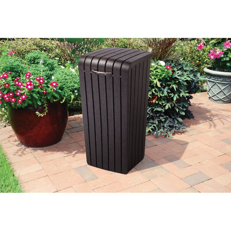 Keter Rockford Duotech Outdoor Garbage Can, Gray, Heavy duty
