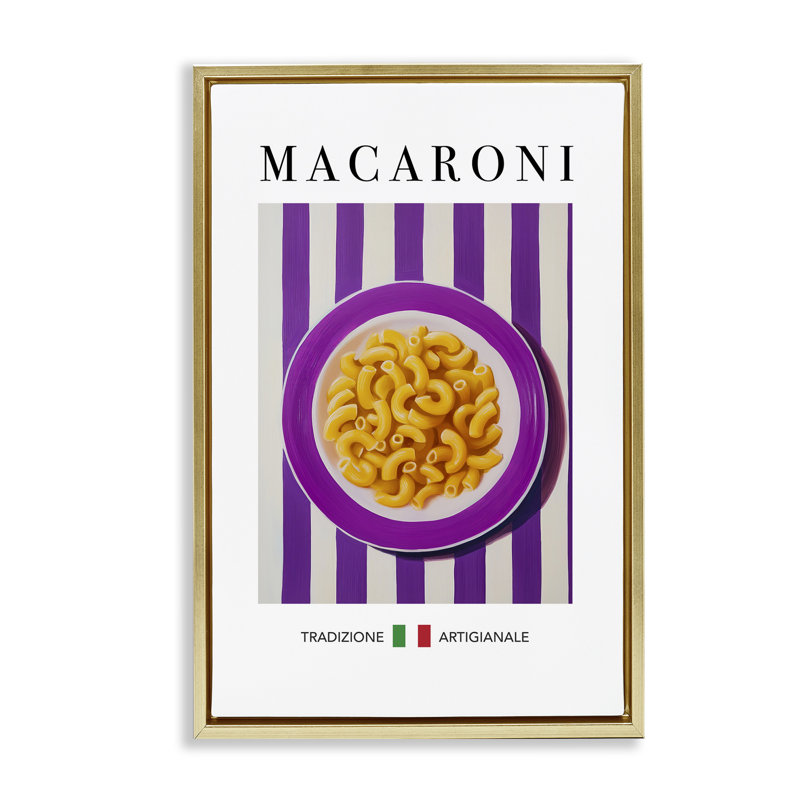 Cadre flottant traditionnel avec pâtes Macaroni, design par Andreas Magnusson, H 31 po x l 21 po