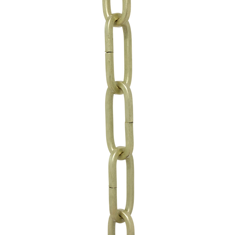 Chaîne de lustre décorative à maillons standard, Laiton satiné, 120"H x 0.79"W x 0.16"D