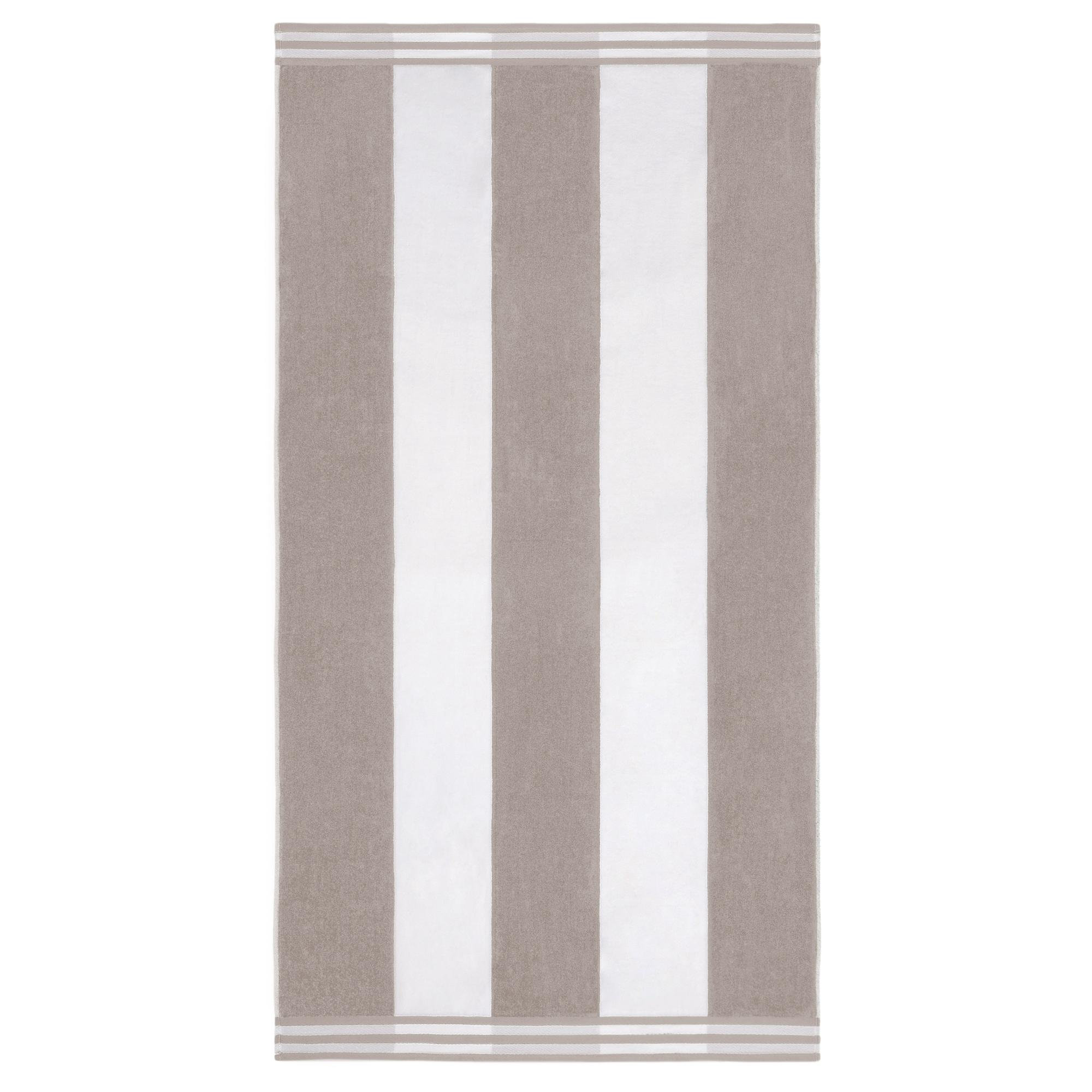 Calheta Cotton Oversized Cabana Stripe Beach Towels, 1, Light Gray