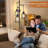 Dimmable Industrial Farmhouse Floor Lamp With Hanging Cage Design, Includes 3 LED Edison Bulbs, Adjustable Brightness For Living Room, Bedroom, Or Office Decor-1119689773-1119689775