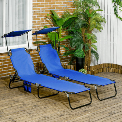 Outdoor Metal Chaise Lounge Set