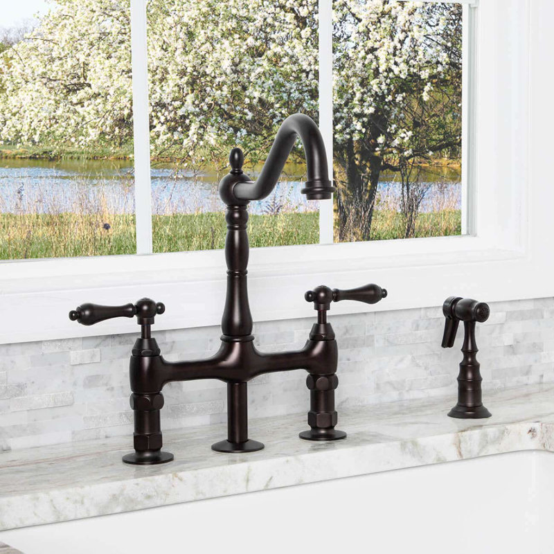 Chevington Kitchen Faucet with Side Spray, Oil Rubbed Bronze