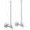 Pair  Angle Supplies with Stop, Cross Handle and Annealed Vertical Tube