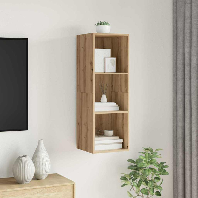 Wall-Mounted TV Cabinet Wall-Mounted, 107cm H x 37cm L x 37cm W, Artisan Oak