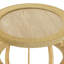 Table basse ronde ronde en bois massif de 35,43 po avec pieds courbés et table d'appoint Boho pour salle à manger, cuisine et salon, naturel