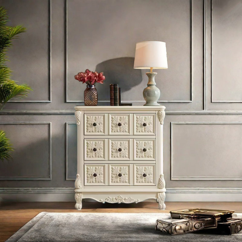 Commode d'appoint de style rétro américain, Blanc