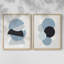 Impression encadrée Shapely Blues I-Premium - prêt à être accroché - aucun clou requis - aucun clou requis-739407188-739407186
