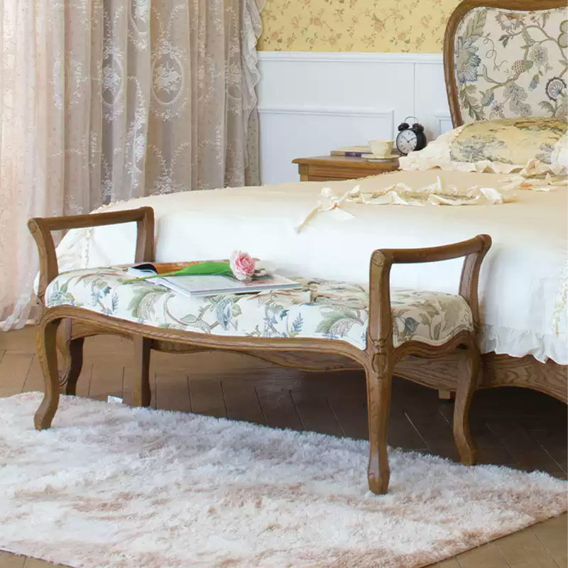 Banc de lit en bois massif de 50,39 pouces