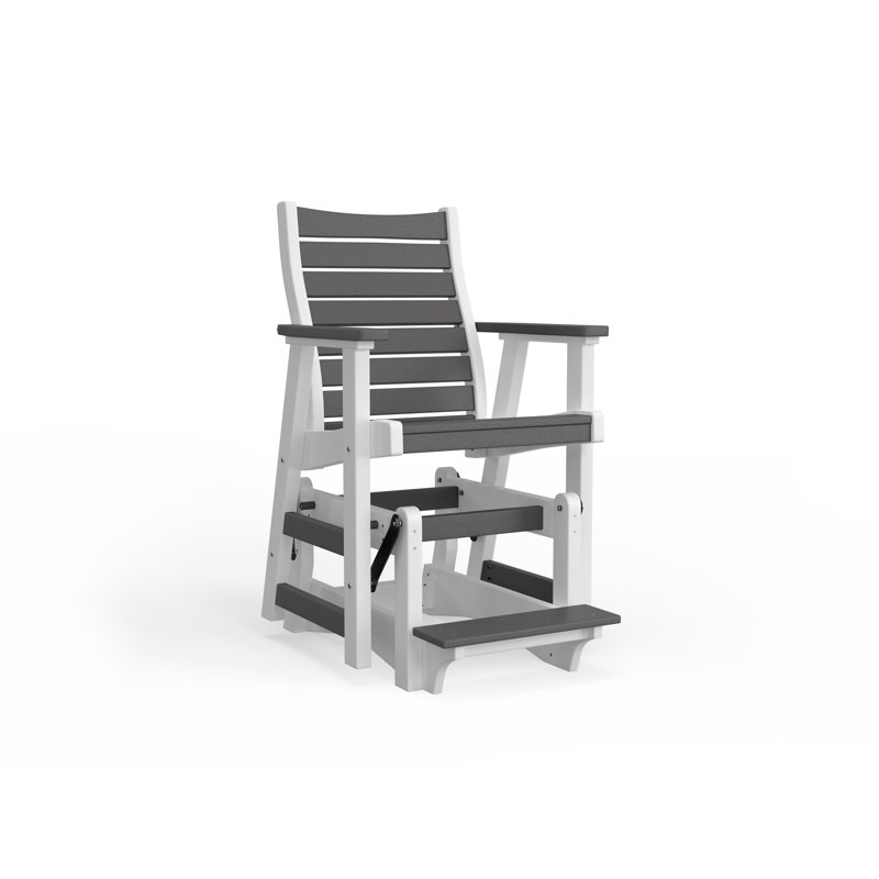 Bristol Outdoor Bar Stool, White, Black