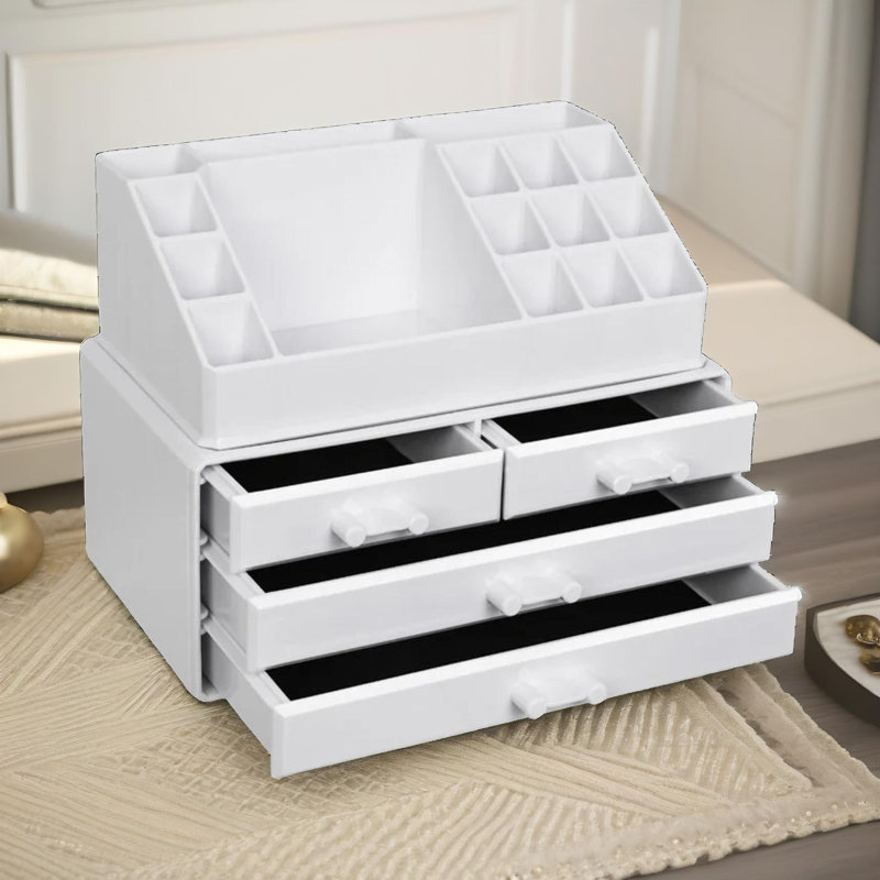 3 Tier Acrylic Make Up Organiser With 4 Drawers