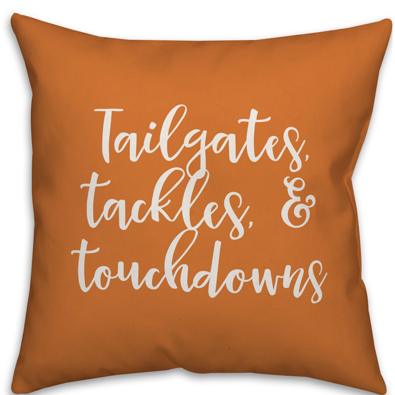  Coussin Tackgates Tackles and Touchdowns, Orange, Coussin décoratif